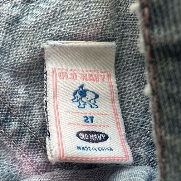 Y2K Old Navy Strawberry Shortcake Overalls Flare Leg Denim Handmade Size 2T - Picture 4 of 11